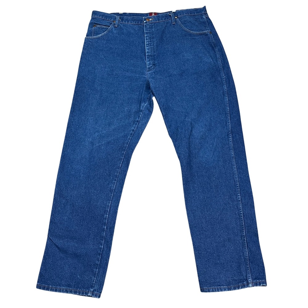 Wrangler Cowboy Cut Jeans Mens 42x34 Medium Wash Straight Leg Flat Front Relaxed